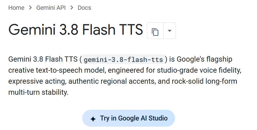 Gemini 3.8 Flash TTS: design voices from scratch